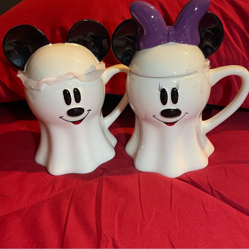 Mickey and Minnie ghost mug set